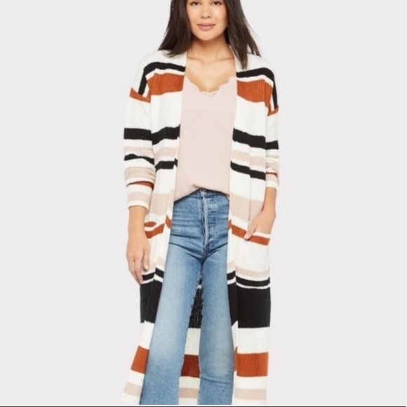 AllisonJoyEverevePhoebeStripeCardiganDuster Sweate - Picture 4 of 4